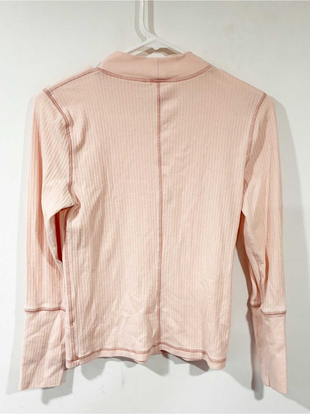 Free People Intimately Pink Ribbed Mock Neck Top Size Large - Picture 4 of 4